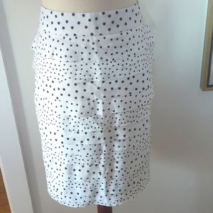 White House Black Market White Polka Dot Skirt